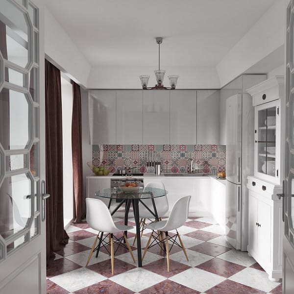 Tile flooring in kitchen image