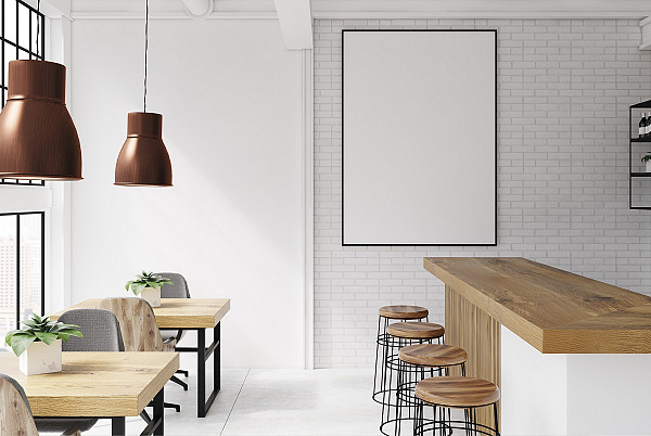 White tile and white walls. image