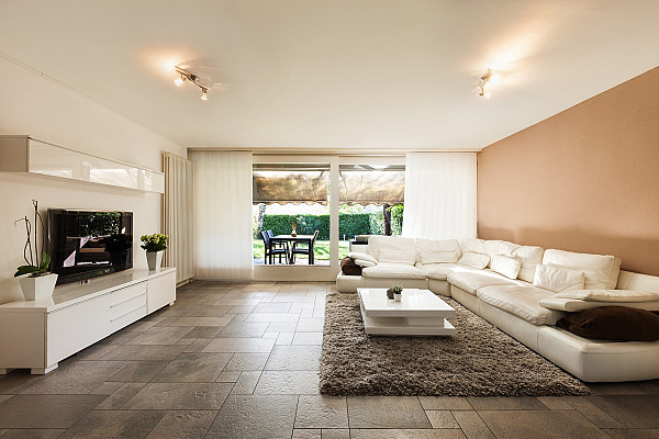 Tile flooring for the living room image