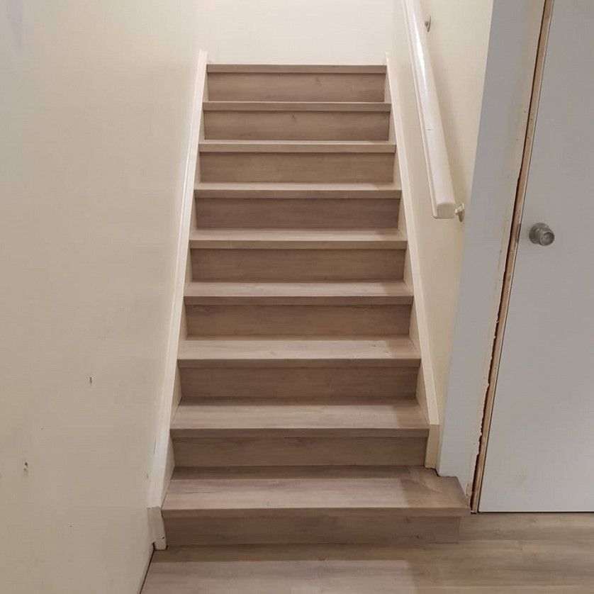 Flooring installation on stairs image